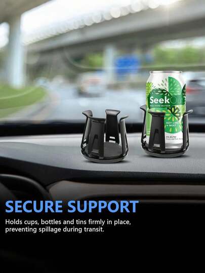 حاملات أكواب للسيارة 2 قطعة، حاملات أكواب للسيارة محسنة مع مشابك لاصقة ذاتية، حاملات أكواب للسيارة لاصقة ذاتية أساسية لتأمين أكواب المياه والمشروبات