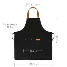 3 Pack Chef Apron Waterproof Adjustable With 2 Pockets For Men Women Apron For Cooking Baking Restaurant - Blackx1 - 查看 2