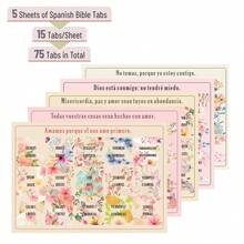 75 etiquetas con versículos de la Biblia en español con diseño floral - Laminadas, fuente neutra grande, pegatinas de Escrituras del Antiguo y Nuevo Testamento de fácil lectura, regalo cristiano, suministros de estudio, regreso a la escuela - Floral - Ver 10