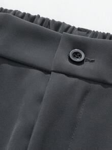 男士休闲商务正装裤，时尚简约百搭西装裤 - 灰色 - 查看 5