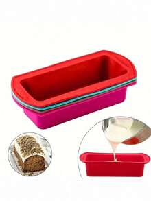 Silicone Bread Chiffon Toast Mold, Cake Pan, Non-Stick Baking Cake Mold - Multicolor - View 1
