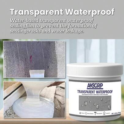 Transparent Waterproof Sealant, Quick Drying With Strong Waterproofing Performance, Suitable For Sealing Cracks On Walls, Kitchen, Bathroom, Doors, Windows And Exterior Walls. Good Sealing Performance, Easy To Use.