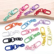 15pcs Colorful Lobster Claw Clasps For Keychains Colorful Metal Swivel Snap Hooks With Key Rings Swivel Clasps Snap Hooks Key Chain Clip Hook Flat Split Keychain Ring For DIY Crafts Accessories - Keychain - View 5