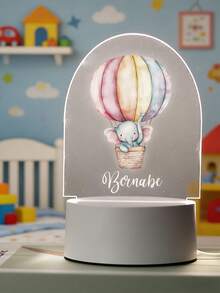 1pc Personalized Name Creative Gift, Animal Pattern Design, Suitable For Boys, Girls Or Friends. 3D Stereoscopic Light Effect LED Night Light, Warm Light, Birthday Gift, Decorative Lamp, Desk Lamp, Night Light. Suitable For Valentine's Day, Valentine's Day Decoration. Waterproof And Moisture-Proof, Fashionable And Cute, Back To School Gift - Baby Blue - View 8