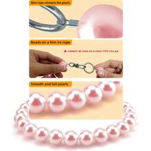 Collier de luxe et élégant pour animaux de compagnie, fabriqué avec de magnifiques perles artificielles, design circulaire adorable, durable et réglable pour un port confortable au quotidien sur divers animaux de compagnie - Multicolore - Voir 6