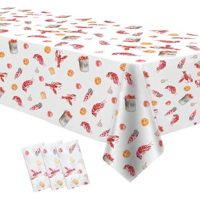 1 chiếc khăn trải bàn trang trí tiệc tôm hùm đất kích thước 54 x 108 inch, khăn trải bàn trang trí tôm hùm đất dùng một lần, khăn trải bàn trang trí tiệc sinh nhật, tiệc mừng em bé theo chủ đề hải sản tôm hùm đất, dành cho nam và nữ.