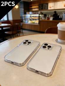 2 件装高品质透明光滑亮面极简全包防摔手机壳，兼容 17/17Pro/17ProMax/16/16Pro/16ProMax/15/15ProMax/15Pro/15Plus/11/12/13/14/16ProMax/Xs/Xr/11Pro/11ProMax/12Pro/12ProMax/13Pro/13ProMax/7Plus/14Pro/14ProMax/14Plus/16Pro/16Plus/7Plus/8Plus/8/SE2 - 無色 - 查看 6