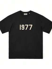 Esse Designer Mens T Shirt Summer Fashion Simplesolid Black Letter Printing Tshirts Couple Top White Shirt Casual Loose Women Tees Polo Essen Shirt Tials Tshirt Ax222 - màu đen - Xem 1