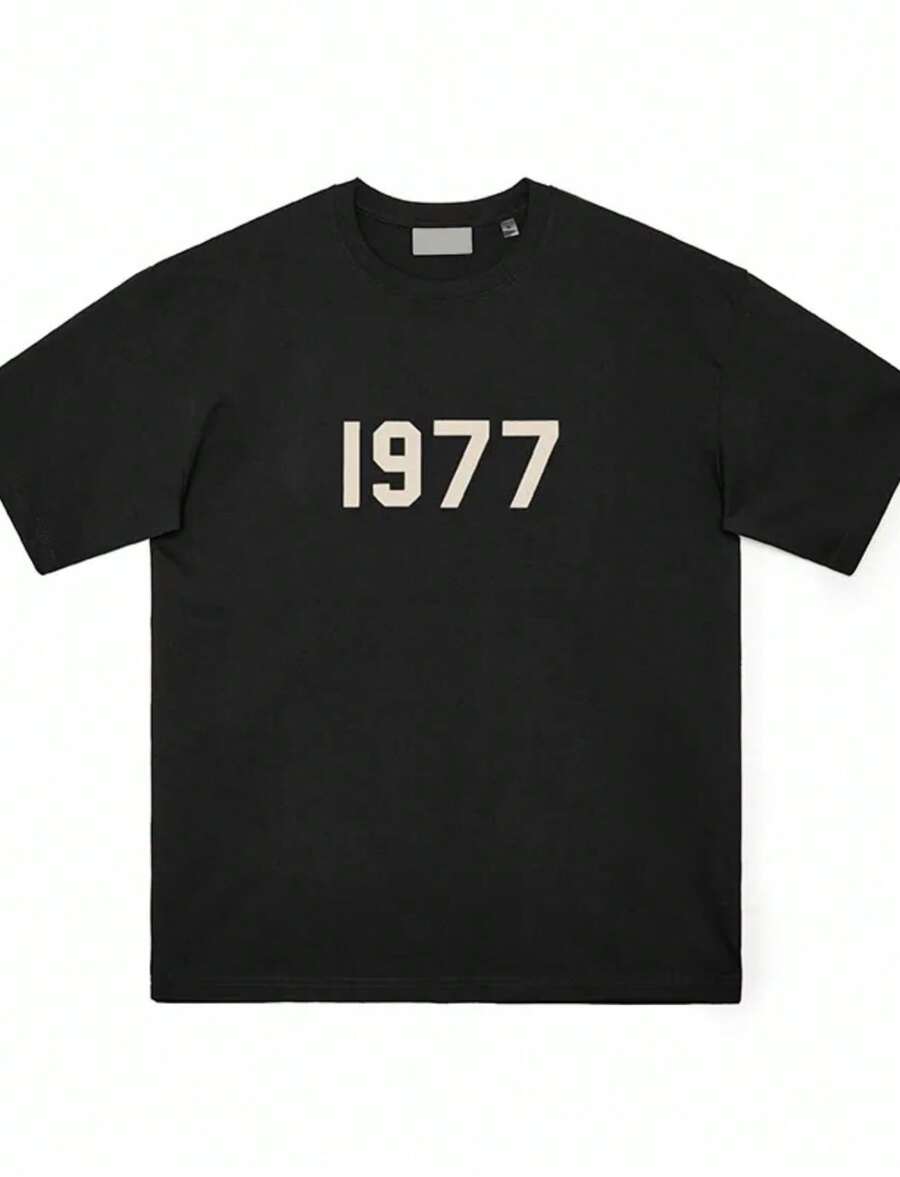 Esse Designer Mens T Shirt Summer Fashion Simplesolid Black Letter Printing Tshirts Couple Top White Shirt Casual Loose Women Tees Polo Essen Shirt Tials Tshirt Ax222 - màu đen - Xem 1