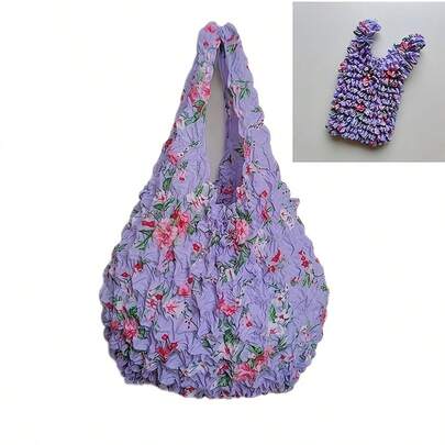 Túi mua sắm xếp ly bong bóng co giãn thời trang mới, đa chức năng và có thể giặt máy, phù hợp cho cả du lịch và sử dụng hàng ngày, túi đi biển dung tích lớn, túi đeo vai dành cho nữ.