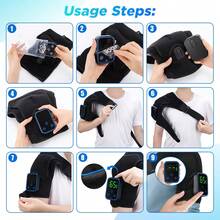 Hailicare APP Control Graphene Heating Shoulder Pad 7 Temp 3 Massage Modes LCD Display Large Battery Festival Gift - Black - View 4