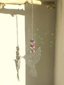 1 pieza Atrapasol de cristal de colibrí, decoración de ventana estilo bohemio con cuentas de cristal arcoíris, efecto de iluminación de energía positiva, adecuado para jardín interior, decoración colgante de feng shui, ornamento de ventana bohemio, colgante de cristal, regalo espiritual hecho a mano, perfecto para sala de estar, jardín, espacio de meditación, sala de relajación, ideal para amantes de la naturaleza y las aves, decoración del hogar vibrante - Estilo G - Ver 6