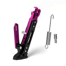 Soporte universal ajustable de aleación de aluminio CNC para motocicleta - Soporte lateral antideslizante y ajustable en altura apto para motocicletas todo terreno y eléctricas todo terreno - Accesorio de soporte de motocicleta duradero y ligero - A - Ver 4