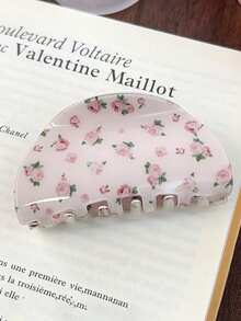 4 buc/1 buc cleme de păr cu gheare de flori, tonuri de roz și maro, cleme de păr cu gheare florale acrilice cu dinte, floare de trandafir dulce, accesorii de păr retro elegante pentru femei, cleme de păr de vară pentru plajă, vacanță, călătorie - Multicolor - Vizualizare 15