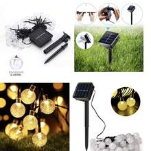 100LED Solar Outdoor Fairy Lights 39Ft Crystal Ball String Lights, 8 Lighting Modes Auto On/Off For Garden Patio Yard Wedding Party Holiday Decorations - 暖白色 - 查看 5