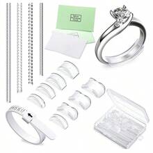 KLONKEE 4/8/12/15pcs Ring Adjuster Set, 2 Styles, 12 Sizes, Ring Sizer, Ring Guard, Ring Mandrel, Polishing Cloth Ring Sizer, Jewelry Making Tools - Ring Adjustment Tool - View 1
