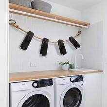 1pc Black Wooden Oversized Towel Rack, Can Be Used To Store Towels, Clothes And Rags, Minimalist Premium Design, No Drilling Adhesive, INS Style, Entryway Wall Decor, Clothing And Key Storage, Suitable For Multiple Scenarios - Multicolor - View 6