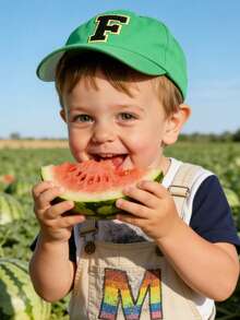 Mũ lưỡi trai trẻ em in 26 chữ cái kiểu tài xế xe tải, mũ chống nắng thời trang đa năng, phù hợp cho bé trai và bé gái từ 1-3 tuổi. - màu xanh lá - Xem 2