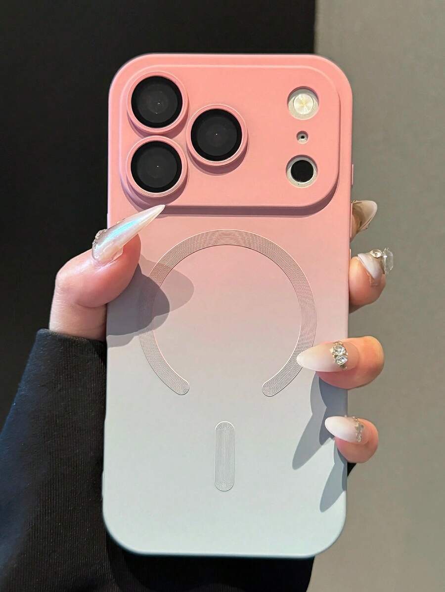 時尚漸層磨砂矽膠磁吸保護手機殼,適用於 iPhone 17 Pro Max、17 Pro、17 Air,適合 17、16、15、14、13、12、11 Pro Max Plus、16E,聖誕與冬季禮物 - 淺藍色 - 查看 1