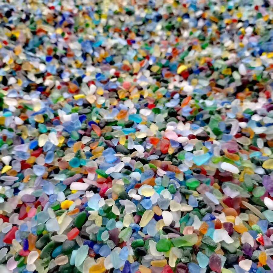 105g/205g/505g Lascas de Vidro Translúcido Arco-Íris, Tamanho Aprox. 8mm-13mm, Adequado para Vasos, Aquários, Lagoas, Decoração de Piscinas e DIY de Joias em Mosaico, Sinos de Vento, Molduras de Fotos e Outras Decorações Únicas para Casa