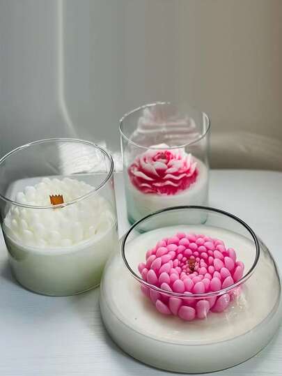 1 khuôn nến hình hoa cúc và hoa sen, khuôn silicon tự làm xà phòng, sáp, thạch cao không đối xứng, thích hợp làm quà tặng Lễ Tạ ơn, Giáng sinh, Halloween, Ngày Valentine, sinh nhật, trang trí nhà cửa.