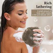Bông tắm lưới châu Phi, Bông tắm tẩy tế bào chết làm sạch sâu chính hãng, Tẩy tế bào chết toàn thân lâu trôi, Phù hợp cho cả nam và nữ, Phụ kiện phòng tắm, Loại bỏ tế bào chết và tẩy da chết, Thiết kế phẳng cho lưng, chân và da đầu - Phụ kiện phòng tắm - Nâu nhạt - Xem 3