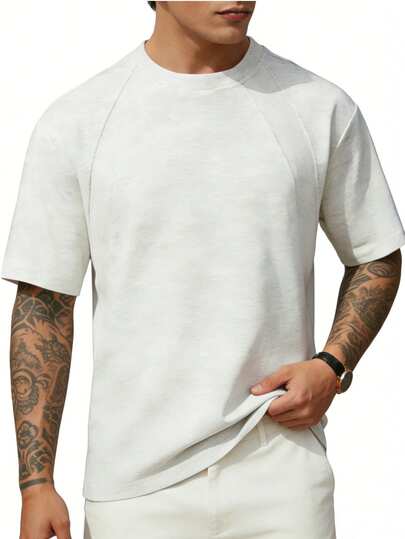 Áo thun nam tay ngắn kiểu dáng thường ngày, thoải mái, đa năng, nhẹ nhàng, thích hợp cho du lịch, công tác, nghỉ dưỡng.