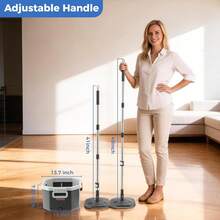 Spin Mop And Bucket Set With Removable Inner Clean Water Bucket, Dual Water Separation System, Deep-Cleaning Mops For Floors - Default - View 9