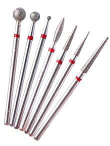 7PCS/SET Professional Nail Drill Bits Set, Hypoallergenic Acrylic Gel Remover, Rotary Burrs Electric Manicure Pedicure Tools, Nail Polishing Cleaning Brush Kit,Suitable For Acrylic Nail Art, Cuticle Removal & Manicure Pedicure Tool Kit - Multicolor - View 2