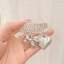 2个/1个 Y2K 金属 3D 心形蝴蝶结窗帘夹,简易春季窗帘绑带装饰挂钩 - 愛心蝴蝶結扣 - 查看 5