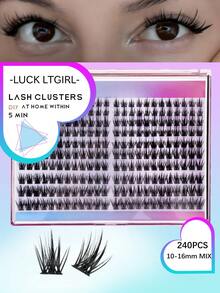 LUCK LTGIRL 240pcs C/D Curl 10-16mm Natural Reusable Soft False Eyelashes DIY Extension Kit With Tools - View 2