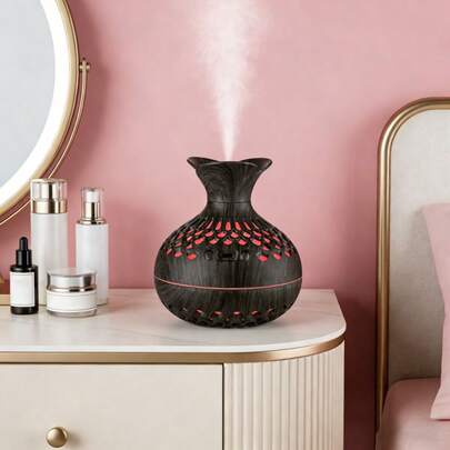 Elegant Wood Grain Aroma Diffuser, 2 Mist Modes Humidifier - USB Powered, Stylish Desktop Design, Suitable For Home, Office, Car - Valentine's Day, Improve Air Quality Decorative Humidifier