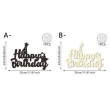 1 pièce Décoration murale en bois découpée de style moderne "Joyeux anniversaire", idéale pour les célébrations de fête, les accessoires d'arche de ballons, les anniversaires, la décoration murale de la maison et les fournitures de fête. - Multicolore - Voir 13