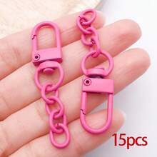 15pcs Colorful Lobster Claw Clasps For Keychains Colorful Metal Swivel Snap Hooks With Key Rings Swivel Clasps Snap Hooks Key Chain Clip Hook Flat Split Keychain Ring For DIY Crafts Accessories - Keychain - View 24