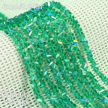 1 sợi hạt thủy tinh pha lê hình tam giác 6mm bóng cao, phụ kiện tự làm trang sức, vật liệu làm vòng cổ, vòng tay. - tự làm lấy - Xem 9