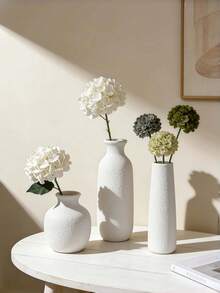 1pc White Resin Vase With Rustic Texture And Handle, Suitable For Minimalist Boho Style Home Decor. Can Be Used To Hold Reeds And Dried Flowers, Its Countryside Design Makes It An Excellent Gift For Friends (Suitable For Any Occasion) - Multicolor - View 8