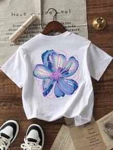 3pcs Women's Summer Floral & Letter Print Loose Casual Round Neck Short Sleeve T-Shirts, Multi-Color - Multicolor - View 7