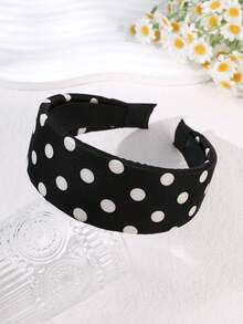 1条复古波点宽发箍 - 经典黑白宽版设计 - 5厘米加宽，适合各种头型 - 优雅时尚发饰 - 彩色 - 查看 9