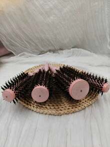 1支沙龙级纳米陶瓷涂层铝管尼龙刷毛和猪鬃尾柄滚刷 - 粉色 - 查看 5