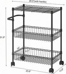 Storage Island & Carts - Black - View 2