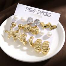 16Pcs Minimalist Metal Twist Hoop Earrings For Women - Daily/Party/Beach Jewelry Fashion Statement Accessories - 金色 - 查看 7