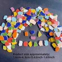 Un paquete de fragmentos de mosaico de colores macaron de formas irregulares que pesan 105g/205g/505g, con formas irregulares y diferentes tamaños para una mejor creación. Adecuado para manualidades de arte DIY, decoración del hogar única, proyectos de graduación y materiales de diseño hechos a mano. - 105 g/3,7 oz por paquete - Ver 4