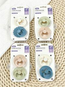 Set de 8/4/2 chupetes de látex suave y natural, que simulan la lactancia materna, para calmar a bebés de 0 a 18 meses, todo en uno para la lactancia - Multicolor - Ver 10