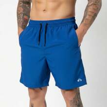 Kit Of 2 Men's Lightweight Tactel Shorts, Quick-Drying, Comfortable For Training And Everyday Wear - AZUL REAL/BLANCO - Ver 7