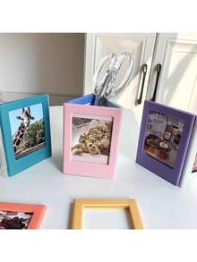 4x6英寸/3英寸磁性相框，创意DIY磁性相框，趣味小巧磁性相框，高端现代风格相框，采用实木和高清玻璃制成，适合悬挂在墙上或摆放在桌面上展示照片，粉色相框 - A - 查看 3