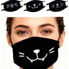 Cute Expression Face Mask, Funny Black Expression Mask, Windproof And Warm, Washable, Suitable For Hiking, Photography, Parties And Cosplay. Women's Winter Clothing - Multicolor - View 6