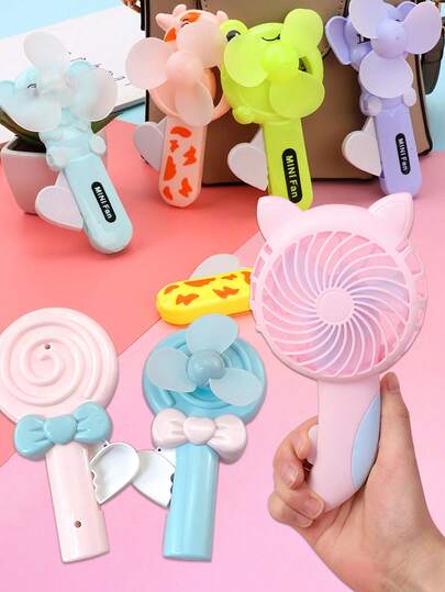 Summer Handheld Mini Fan, Cute Cat Design, Cartoon Lollipop Shaped Handheld Fan, Cartoon Animal Handheld Fan, Summer Cartoon Hand-Cranked Fan (No Power Source, Manual), Color Sent Randomly,Valentine's Day,Brazilian Valentine's Day,Brazil Valentine's Day,June 12 Valentine's Day,Saint John's Day, June Festivals,Love Gifts,Couple Gifts,Romantic Gifts,Anniversary Gifts,Gift For Boyfriend,Girlfriend,Present,Jewelry,Brazilian June Festival,June Celebration,Saint John Festival,Saint Peter's Feast,Saint Anthony's Day,Brazil June Celebrations