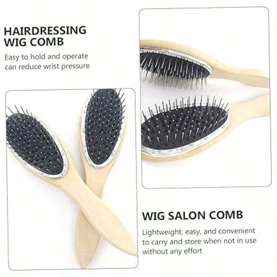 Professional Wig Styling Kit: Upgraded Steel Pin Wig Brush – Anti-Static & Anti-Frizz Detangler Comb For Synthetic & Human Hair Wigs - Multicolor - View 1