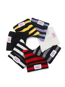 1pc Men's Minimalist Cat Ear Sewn Label Y2K Knit Beanie Hat, Cute & Fashionable, Suitable For Autumn/Winter Warmth And Daily Wear - Multicolor - View 1