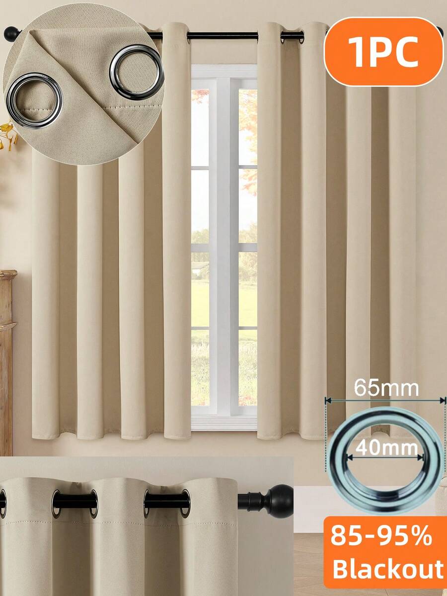 1片/2片装窗帘,遮光窗帘,隔热,不透光窗帘,带孔眼,遮光,防紫外线,卧室客厅室内装饰,隔热遮光窗帘 - 重型遮光带孔眼窗帘,适用于卧室和客厅,保护隐私和调节温度的窗帘,客厅窗帘 - 米色 - 查看 1